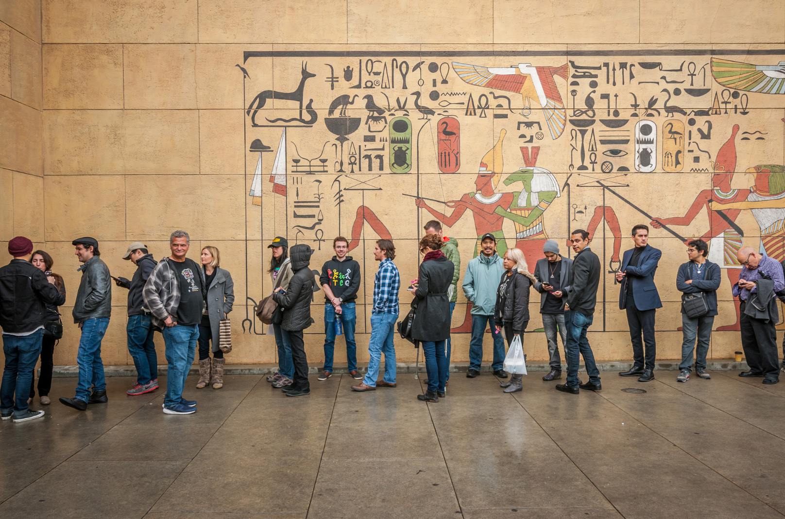 People waiting for a show at the Egyptian theatre